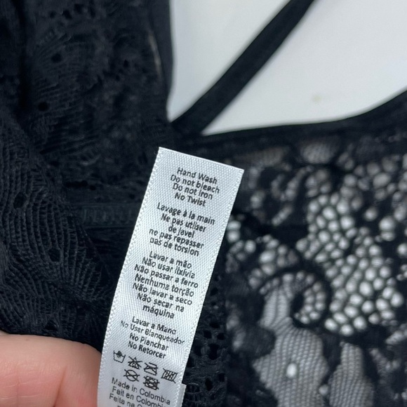 Mapale Crotchless Bodysuit Womens Large Black Lace Sheer Lingerie Halter NWT NEW - Picture 9 of 13